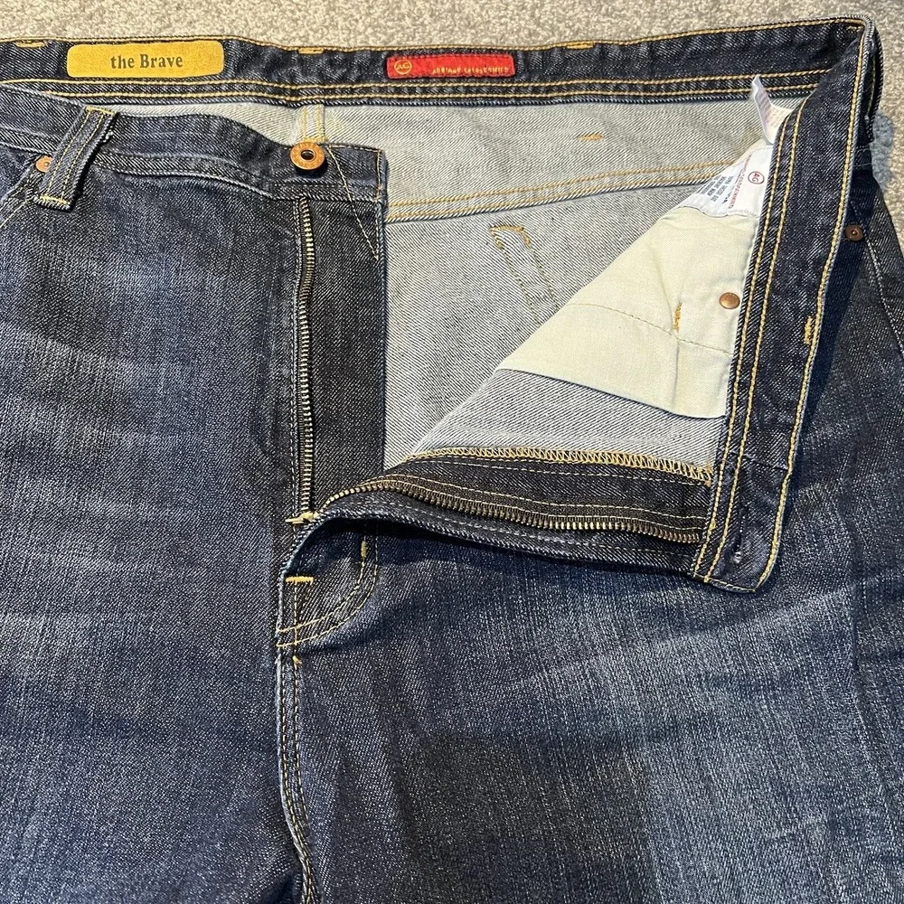 AG Adriano Goldschmied Jeans The Brave Men's Size 46x26‎ Stretch Blue Hemmed USA